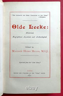 1891 Old Leeke Signed 1st Edition LEEK, STAFFORDSHIRE English Towns Rare