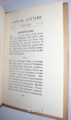1927 Casual Letters Architecture History Rebuttal by LF Salzmann Dunning Signed