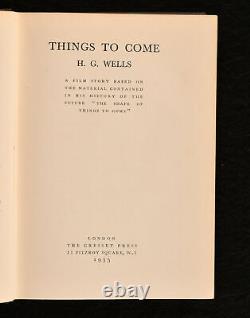 1935 Things to Come HG Wells 1st Edition Signed Presentation Anthony West