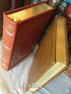 1970s Vintage Leather Book Collection, Signed Franklin Library Lot 136 Pieces