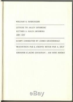 1978 SIGNED (no. 23/100) William S. Burroughs 1st. Ed. Letters to Allen Ginsberg