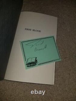 1ST EDITION 1ST PRINT First Blood by DAVID MORRELL SIGNED BookPlate (John Rambo)