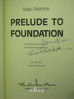 1st, signed by 3(author, intro, artist)Prelude to Foundation by Isaac Asimov, Easton