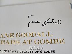 50 YEARS AT GOMBE Jane Goodall SIGNED Revised 1st Edition ILLUSTRATED Chimpanzee