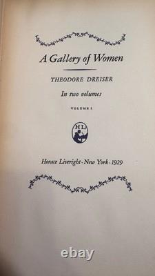 A Gallery of Women THEODORE DREISER SIGNED Limited 1st Edition 1929