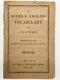 A Middle English Vocabulary 1ST EDITION TOLKIEN 1922 Hobbit Lord of the Rings