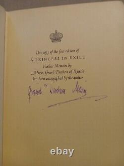 A Princess In Exile 1932 Signed 1st Edition Marie Grand Duchess Of Russia