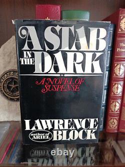 A Stab In The Dark Lawrence Block Signed 1st Edition Hcdj 1981 Good