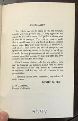 ALAN'S MESSAGE Daniel Fry, 1st 1954 ALIEN CONTACT ABDUCTION UFO SIGNED