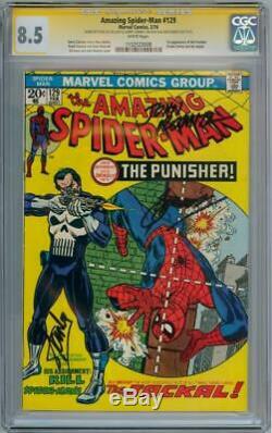 AMAZING SPIDER-MAN #129 CGC 8.5 SIGNATURE SERIES SIGNED x3 STAN LEE 1ST PUNISHER