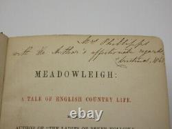 ANNE MANNING Meadowleigh A Tale of English Country Life SIGNED 1863 1st Edition