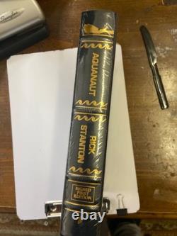 AQUANAUT RICK STANTON SIGNED 1ST EDITION BRAND NEW Leather with Gold
