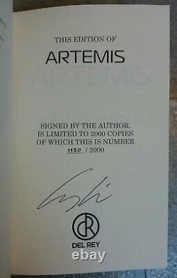 ARTEMIS Signed Andy Weir Numbered 1st Edition First Print Slipcased. The Martian