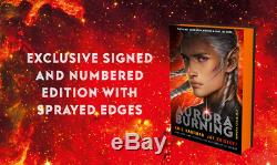 AURORA BURNING Amie Kaufman Jay Kristoff SIGNED SPRAYED EDGES NUM + Exc BOOKMARK