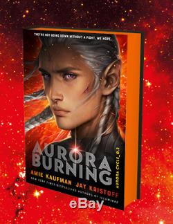 AURORA BURNING Amie Kaufman Jay Kristoff SIGNED SPRAYED EDGES NUM + Exc BOOKMARK