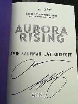 AURORA RISING Amie Kaufman Jay Kristoff DOUBLE SIGNED NO. 298/500 PURPLE NEW