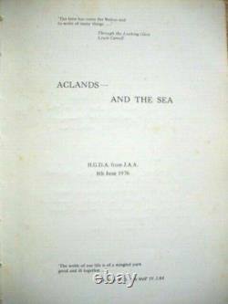 Aclands- And The Sea Jim Acland, 1st edition, Signed, limited no. 67