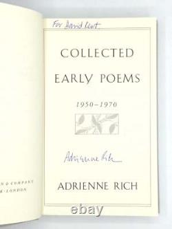 Adrienne Rich / COLLECTED EARLY POEMS 1950-1970 Signed 1st Edition 1993