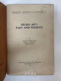 Alain Locke / NEGRO ART PAST AND PRESENT SIGNED 1st Edition 1936