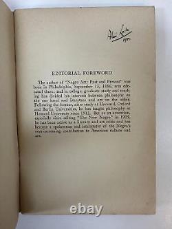 Alain Locke / NEGRO ART PAST AND PRESENT SIGNED 1st Edition 1936