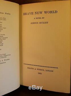 Aldous Huxley Brave New World SIGNED 1932 First Edition First Printing British