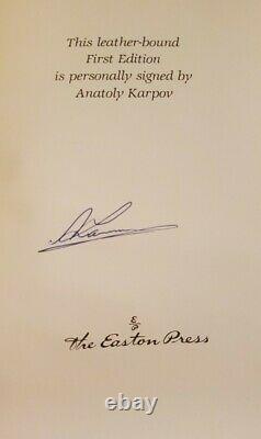 Anatoly Karpov KARPOV ON KARPOV Signed Easton Press 1st Edition 1st Printing