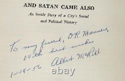 And Satan Came Also by Albert McRill SIGNED 1955 1ST ED Rare Oklahoma City
