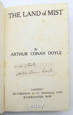 Arthur Conan Doyle THE LAND OF MIST 1926 1st ED SIGNED leather