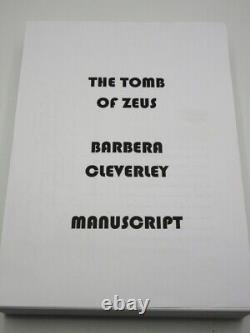 BARBARA CLEVERLY The Tomb of Zeus DRAFT MANUSCRIPT & 1st Edition Book SIGNED