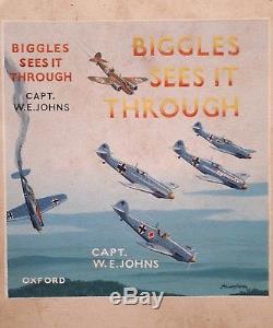 BIGGLES original WC Cover art 1st edition Biggles sees it Through W. E. Johns