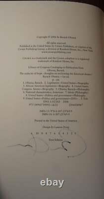 Barack Obama / The Audacity of Hope SIGNED 1st Edition 2006
