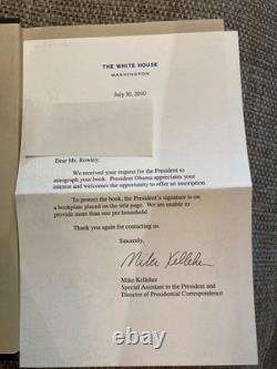 Barack Obama signed1st Edition Audacity of HopeWhite House Bookplate + Letter