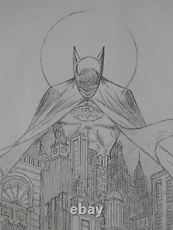 Batman Night Vigil Rare B & W Sketch Proof Bob Kane Signed Coa + Vintage Bm Seal