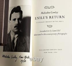 Berenice Abbott Malcolm Cowley / EXILE'S RETURN Signed 1st Edition