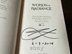 Brandon Sanderson Words of Radiance UK Limited Signed Numbered Dated 1st/1st