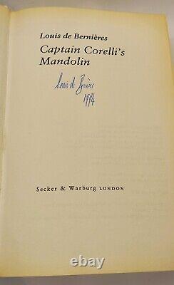 CAPTAIN CORELLI'S MANDOLIN Louis de Bernières SIGNED 1st/1st 1994 VGC DJ