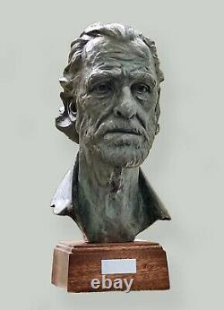 CC Bronze desktop bust of Charles Bukowski. Edition of 50. Signed Certificate