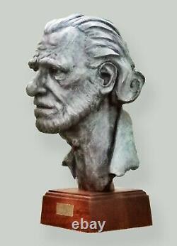 CC Bronze desktop bust of Charles Bukowski. Edition of 50. Signed Certificate