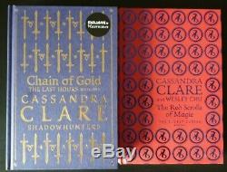Cassandra Clare Chain of Gold/Red Scrolls Magic SIGNED/Stamped Clothbound Foil