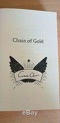 Cassandra Clare Chain of Gold/Red Scrolls Magic SIGNED/Stamped Clothbound Foil