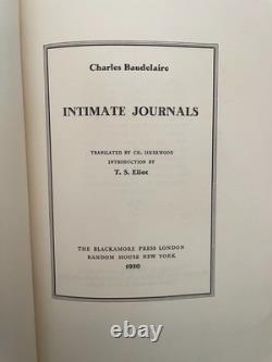 Charles Baudelaire Rare book 1st edition signed by T S Eliot good condition
