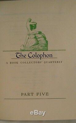 Colophon Quarterly Part 5 David B. Milne Hilltop original signed drypoint as new