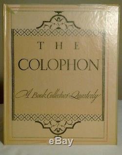 Colophon Quarterly Part 5 David B. Milne Hilltop original signed drypoint as new