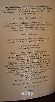 Colson Whitehead / The Underground Railroad SIGNED 1st Edition 2016