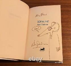 Coraline' by Neil Gaiman Signed First Edition With Sketch RARE BOOK