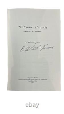 D Michael Quinn / The Mormon Hierarchy Origins of Power Signed 1st Edition 1994