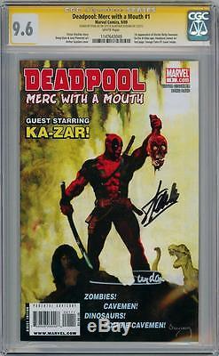 DEADPOOL MERC WITH A MOUTH #1 CGC 9.6 SIGNATURE SERIES SIGNED x2 STAN LEE MOVIE