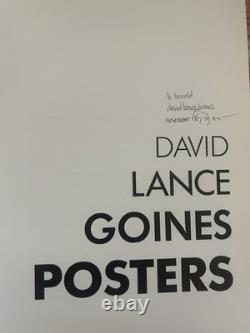 David Lance Goines Signed. Posters 1st Edition 1985 HCDJ Illustrated