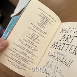Dual Signed Art Matters Neil Gaiman Chris Riddell HB 1st Edition 1st Print