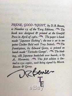Edward Gorey (D. R. Benson) Irene, Good-Night- Ltd. Ed. Signed by Gorey RARE